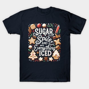 Sugar and Spice Vintage Christmas Cookies Baking T-Shirt